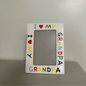 I Love My Grandpa Colorful Ceramic Picture Frame Holds 4x6 Photo